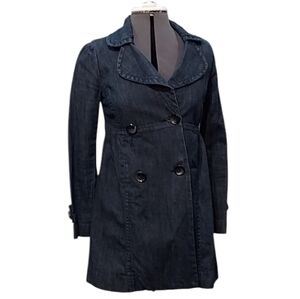 DKNY jeans woman's long button up denim or jean jacket size XS